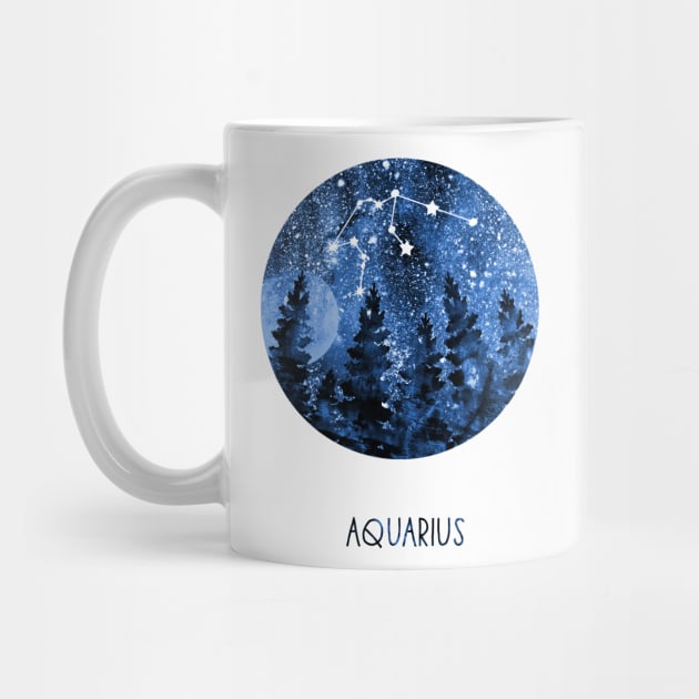 Aquarius Constellation, Aquarius by RosaliArt